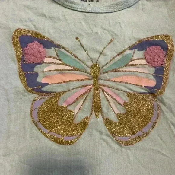 Carter’s Butterfly Shirt Girls Kids Size 4T Blue - Picture 3 of 5